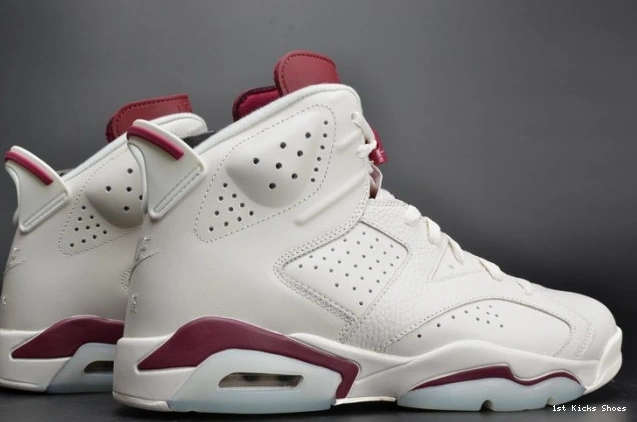 1st Kicks Jordan 6 white 384664-116 Maroon Retro Air 0717